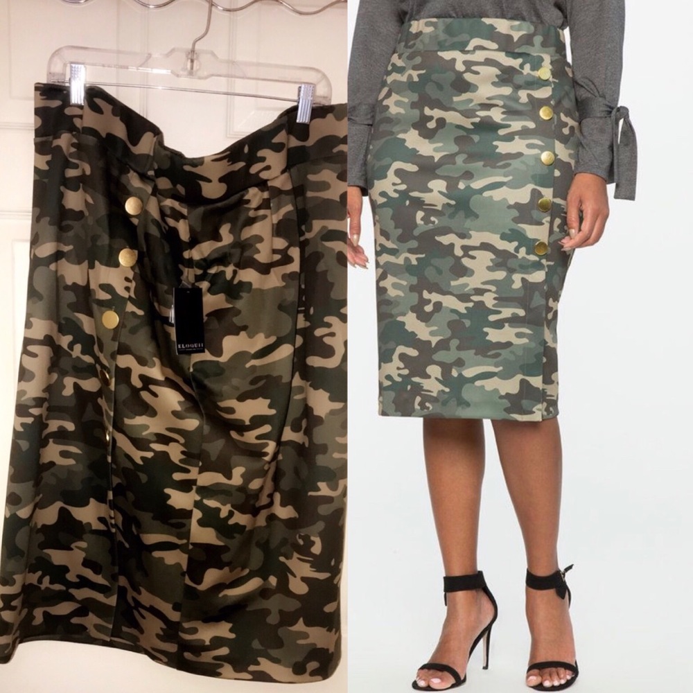 Camouflage Midi Skirt